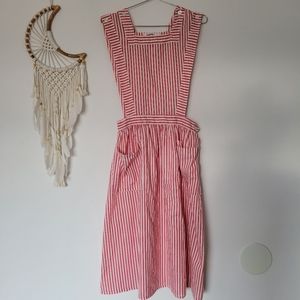 VINTAGE 1940s Angelica Pinafore Apron Dress Candy Striper Nurse Uniform